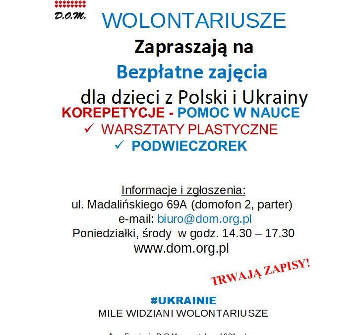 Korepetycje dla dzieci z Ukrainy